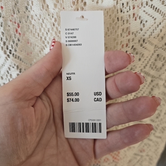 Out From Under Urban Outfitters Ivory Crochet Cover-Up Mini Dress Neon Hem XS - Picture 5 of 5